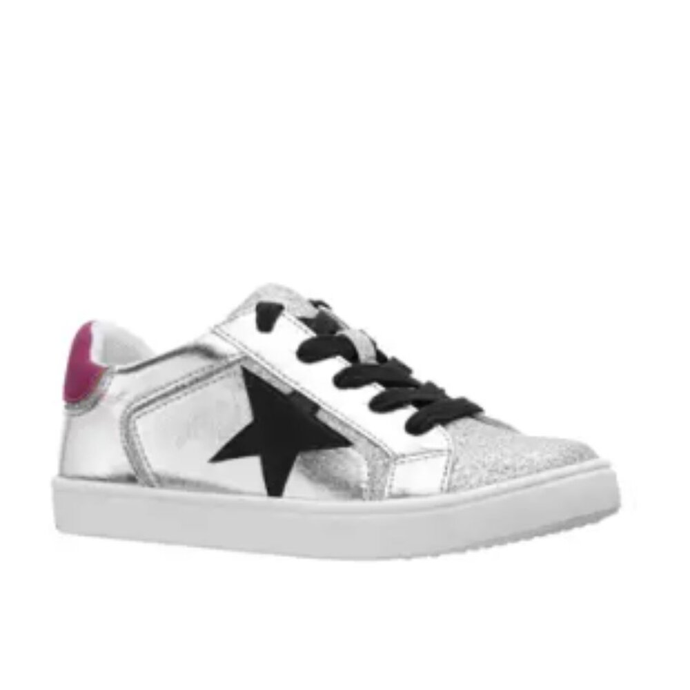 Nina (Nordstrom) || Kids' "Wendell" Metallic Sneaker || Silver